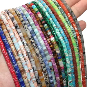 Natural Gemstone Spacer Rondelle Beads,2x4mm Natural Stone beads for bracelet making jewelry making