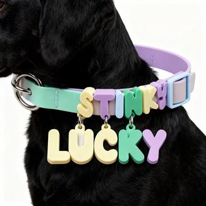 Diskon besar LED ramah lingkungan silikon kerah anjing tipe-c/USB pengisian lampu malam bersinar Flushing pola Solid tombol penutupan - Product Image 1