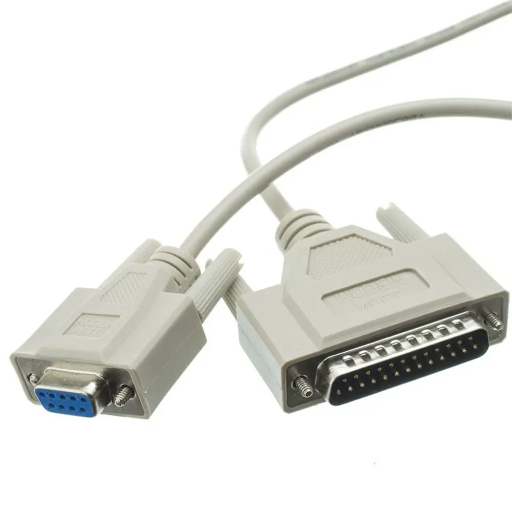 Null Modem RS232 DB9 Female to DB25 Male Serial Cable 8 Conductor