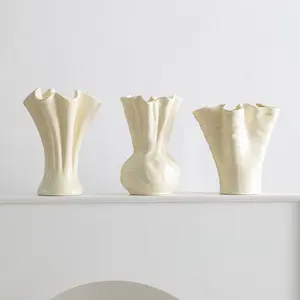 Stile nordico moderno fiore disposizione vaso bianco ceramica decorazione creativa vasi per decorazioni per la casa