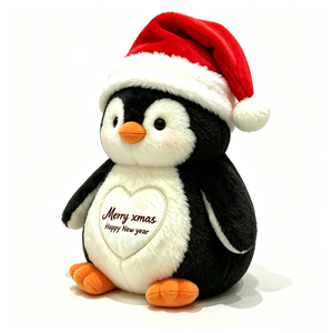Peluche pingouin de Noël personnalisée, cadeau pingouin pour les fêtes, pingouin en peluche joyeux Noël, pingouin en peluche pour le Nouvel An - Product Image 5