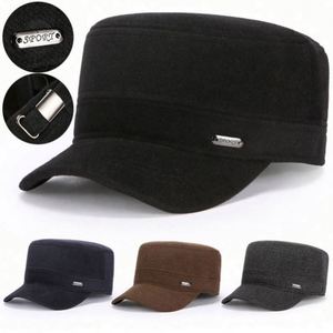 2025 Winter Thick Warm <b>Flat</b> Top Sports <b>Caps</b> for <b>Men</b> Outdoor Fashion Casual Captain Hat Rubber Eco-Friendly Silk Screen Printed - Product Image 1