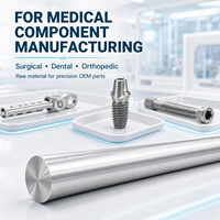 Tige en titane de qualité médicale GR1 CP Ti, biocompatible, forgée, haute précision, conforme ASTM F67, pour usage chirurgical, dentaire et orthopédique