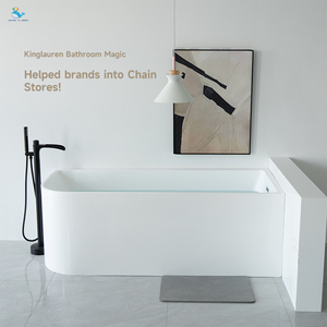 Kinglauren Baignoire d'angle en acrylique blanche de 1700mm de style français avec drain, meilleure vente, livraison rapide pour salle de bain résidentielle - Product Image 1