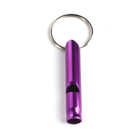 Porte-clés sifflet en alliage d'aluminium style dessin animé vintage, lampe torche tactique de survie d'urgence, pile format D interchangeable