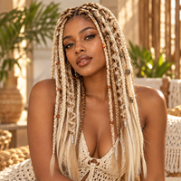 Extensions de cheveux synthétiques en fibre tressée en gros, texture légère et douce, options de couleurs OEM pour coiffures quotidiennes, dreadlocks