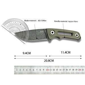 Couteau droit compact EDC pour le camping, lame FX 8Cr13MoV, épaisseur 2,9 mm, manche intégral antidérapant, portable, polyvalent pour la pêche et la chasse - Product Image 6