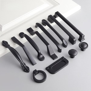 Zinc Alloy Furniture Handles &amp; <strong>Knobs</strong> Matte <strong>Black</strong> Cabinet Pulls for Living Room Wardrobe Cabinet Drawer Cupboard - Product Image 5
