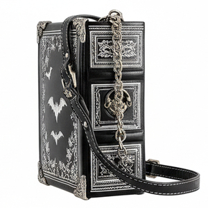 กระเป๋าถือหนัง PU ดีไซน์ค้างคาวนูนลายแบบกอธิค รูปทรงหนังสือธีมฮาโลวีนสุดพิเศษ - Product Image 3