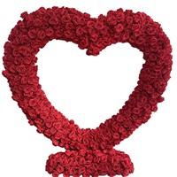 Alquiler de Decoración para Fiestas de Compromiso, Centros de Mesa de Rosas Rojas de Seda y Plástico Blancas para Bodas, Arcos de Corazón de 7-8 pies para Novias