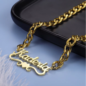 Nuova Collezione di <span class=keywords><strong>Collane</strong></span> Cuban Chain 14mm 16mm in Acciaio Inossidabile Spesso <span class=keywords><strong>con</strong></span> Ciondolo Personalizzato a Forma di Lettera, Stile HipHop di Tendenza - Product Image 3