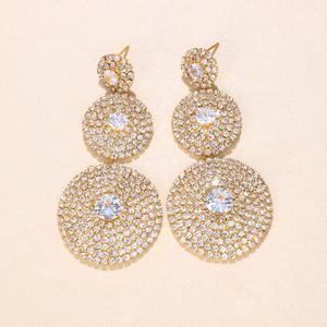 Pendientes de Aro Elegantes, Versátiles y Modernos, Chapados en Oro, con Cristales y Piedras de Imitación, Diseño Geométrico, Largos, con Forma de Bola, Estilo Blogger - Product Image 4