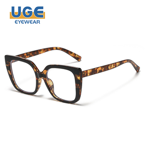 Nouveauté, monture optique surdimensionnée TR90 multicolores à imprimé léopard, lunettes anti-lumière bleue pour ordinateur, pour femmes, usage quotidien - Product Image 1