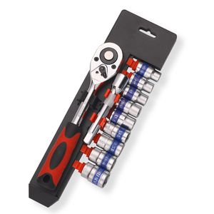 Juego de Llaves de Trinquete Hexagonales Cortas Multifunción, Juego de Herramientas con Vasos de Acero, OEM para Reparación de Automóviles, Bricolaje, Mantenimiento Mecánico - Product Image 1