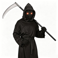 Costume de Cosplay Halloween Fantôme Grim Reaper, Tenue de Vampire, Monstre Terrifiant aux Yeux Rouges et au Sabre, Costumes d'inspiration Cinéma et Télévision