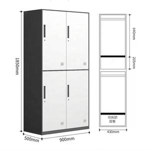 خزانة ملابس بسيطة ورخيصة خزانة معدنية حديثة لأثاث غرف النوم أثاث منزلي رمادي مكتب - Product Image 5