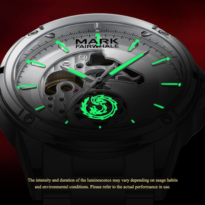 Reloj Mecánico Automático para Hombre Mark Fairwhale, Correa de Metal, Edición Limitada Año del Caballo, Esfera Esqueleto, Resistente al Agua, Luminoso, FW-6033 - Product Image 5
