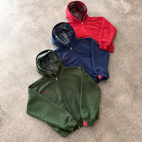 Fabricant de survêtements personnalisés : Ensemble sweat à capuche et short de survêtement à double ceinture à carreaux, deux pièces, OEM ODM, vente en gros, usine