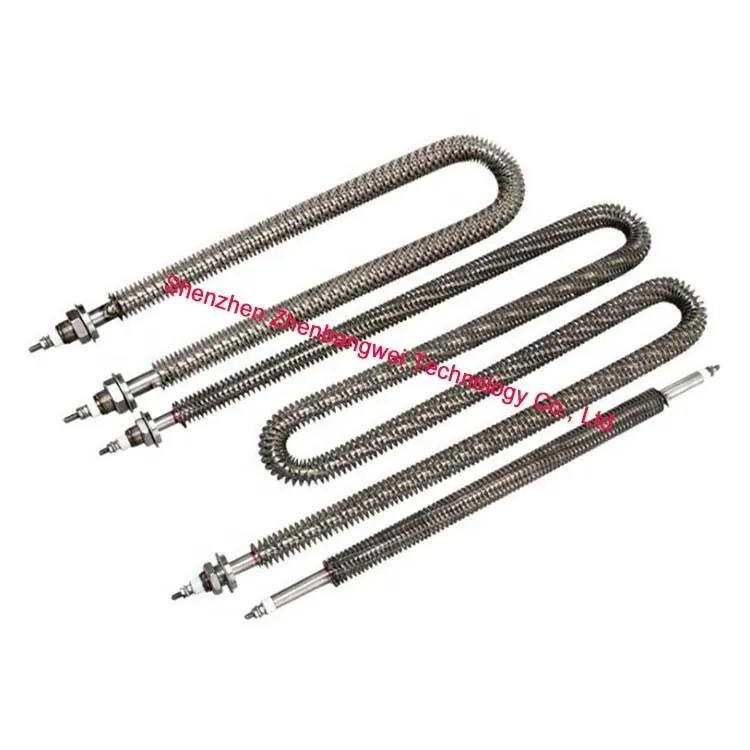 ZBW W type straight type fin tubular heating element,U type 240 volts finned tube heating elements for dry burning,finned heater