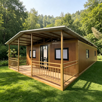 Maison en bois de 20 pieds ou 40 pieds avec terrasse – Hébergement de villégiature, restaurant, hôtel – Clé en main, finition usine, économique