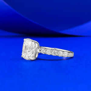 Nouvelle bague polyvalente en argent S925, forme <span class=keywords><strong>coussin</strong></span> carré 9-10 mm, pour femme, bijoux de <span class=keywords><strong>mariage</strong></span> de luxe léger et de niche - Product Image 2