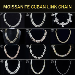Tùy Chỉnh Vvs Moissanite Tên Cuba Liên Kết Vòng Đeo Tay Chuỗi Hip Hop Iced out Rose Gold Phòng Thí Nghiệm Kim Cương Cuba Vòng Cổ Người Đàn Ông Tốt Đồ Trang Sức - Product Image 3