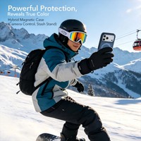 Coque magnétique pour iPhone 18 Pro Max, antichoc, avec béquille pliable et support rotatif