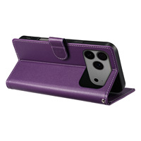 Casing HP Kulit PU Lychee Mewah Model Flip Wallet dengan Tempat Kartu untuk iPhone 18 17 Pro Max 16 Plus 15 Pro 14 13 12 11