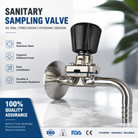 Válvula Sanitaria de Diafragma de Acero Inoxidable 316L con Codo de 90 Grados y Conexión Tri-Clamp para Manguera, Válvula Higiénica para Bebidas