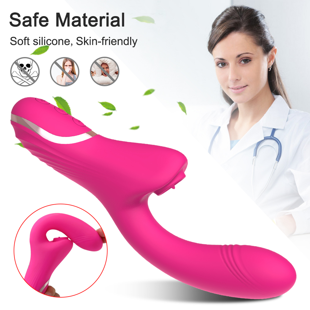 Vibrator Sex Toys fr Frauen mit 10 Vibrationen und Zungenlick-Funktion