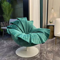 Fauteuil rotatif à pétales, design créatif et moderne, pour salle à manger, hôtel et salon, mobilier de salon en tissu de loisir