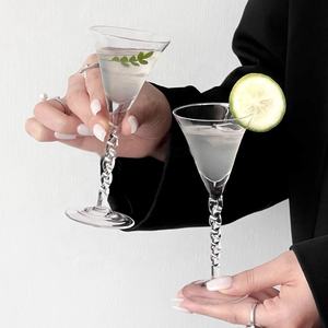 อาร์ตเดโคแก้วมาร์ตินี่ก้านเกลียวขนาดเล็กทำจากคริสตัลแบบชนบทขนาด50มล. แก้วไวน์หวานแบบมินิบาร์ค็อกเทลมาร์ตินี่ - Product Image 5