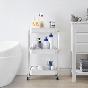 Carrito de Almacenamiento Plegable y Rodante de Fácil Instalación, Ahorra Espacio, Estante de Almacenamiento de Metal de Tres Niveles, Carrito de Almacenamiento para Cocina y Baño - Product Image 4