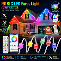 Lumières LED RGB pour avant-toits, lumières de toit intelligentes d'extérieur, étanches IP67, lumières de Noël, commande vocale par application, décoration de maison