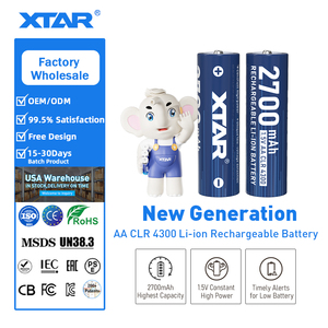 XTAR AA CLR 4300 2700mAh 1.5v 定電圧出力リチウムイオン充電式電池 トレイルカメラ、RCカー、スマートロック用 - Product Image 1