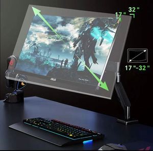 Soporte de Escritorio para Monitor con Brazo Giratorio de Movimiento Completo y Resorte de Gas para Monitores de 17-32'', Nuevo en Stock, Soporte para Monitor de Computadora con Inclinación de 90 Grados - Product Image 5