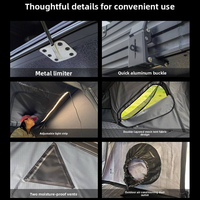 Tente de toit rigide pour camionnette, CarLuxe Custom Folding Lightweight 3-4 personnes, coque ABS avec aluminium, pour le camping
