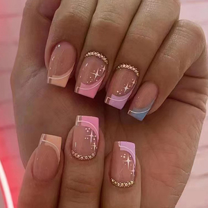 Nouveauté : Ongles en acrylique courts personnalisés de luxe, réutilisables et à coller, <span class=keywords><strong>faux</strong></span> ongles pour femmes, matériau ABS - Product Image 1