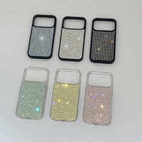 Coque de téléphone élégante en TPU doré, protection intégrale 360°, couleur unie, ornée de diamants, style minimaliste et moderne pour 17/16 Pro Max