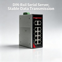 Servidor de Dispositivos Seriales Industriales con Montaje DIN, 8 Puertos RS485 a TCP/IP, Modbus RTU, Adquisición de Datos TCP PLC, Amplio Rango de Temperatura