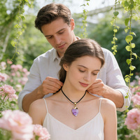 Collier en cristal de quartz améthyste naturel brut, pierres de guérison, pendentif en cristal brut