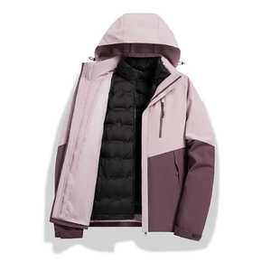 เสื้อแจ็คเก็ตกันลมสำหรับผู้หญิงแบบ 3 in 1 พร้อมซับในขนเป็ดถอดได้ เสื้อแจ็คเก็ตสำหรับทำงาน ป้องกันความหนาวเย็น กันน้ำ - Product Image 2