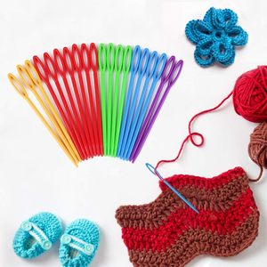 Aiguilles à coudre en plastique à grande pointe, 2 tailles (3 mm), simples pour la broderie, le crochet, le tricot, le tissage, le cordage et les travaux manuels - Product Image 5