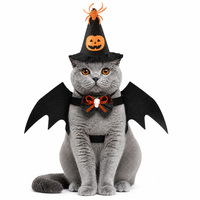 Kostum Anjing Hantu Halloween, Tudung Kain Putih, Ember Permen Labu, Pakaian Hewan Peliharaan Lucu Imut Seram, Trick or Treat untuk Anjing dan Kucing
