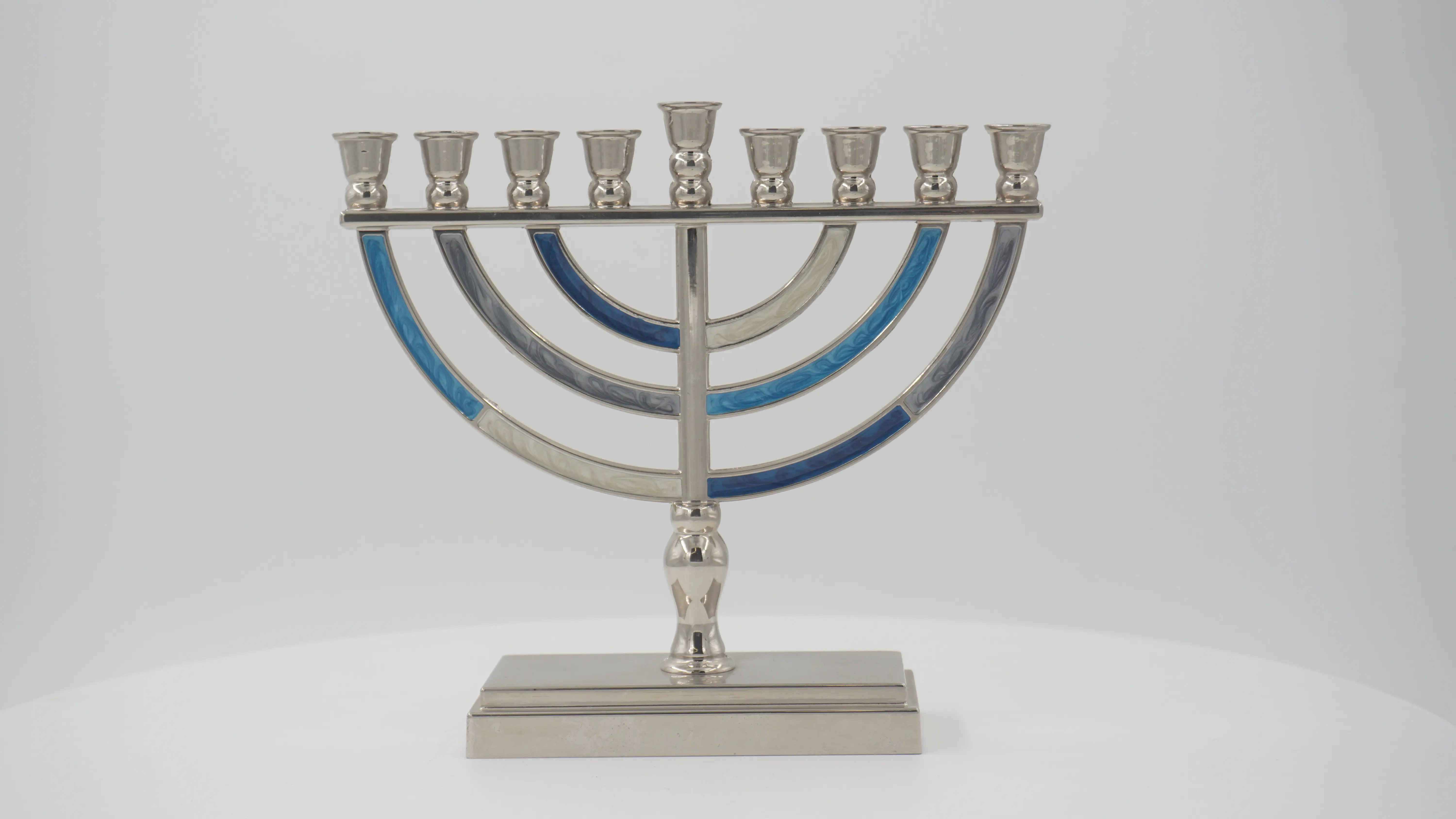 Hanukkah Menorah Neuf Branches Menorah Judaïque Candélabre religieux