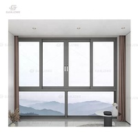 Ventanas corredizas de aluminio con marco Delgado moderno para patio, vista panorámica, fácil de limpiar para sala de estar, ventanas corredizas
