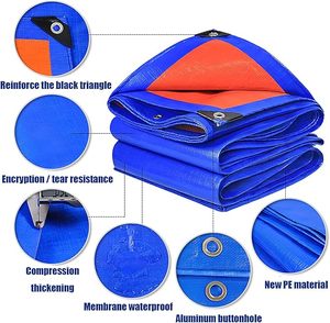 Bâche en PE renforcée, imperméable, protection UV, pour usage extérieur, option personnalisée directe usine et <span class=keywords><strong>peinture</strong></span> de logo sur bâche. - Product Image 6