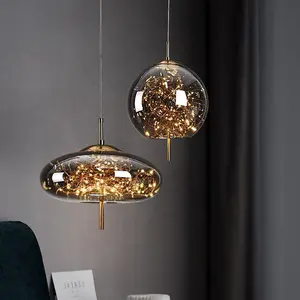 Lampe suspendue décorative moderne pour îlot de cuisine Lustre au plafond en forme de <span class=keywords><strong>boule</strong></span> de verre <span class=keywords><strong>Suspension</strong></span> pour le salon - Product Image 4
