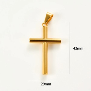 Stainless Steel Simple Cylindrical <b>Cross</b> <b>Pendant</b> Necklaces Classic Religious Prayer Charms Chain Amulet Jewelry For <b>Men</b> Women - Product Image 6