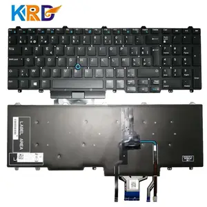 Keyboard Laptop Pengganti untuk Dell Latitude E5570 E5550 5570 5580 Keyboard Backlit Belgia Tata Letak Enerty
